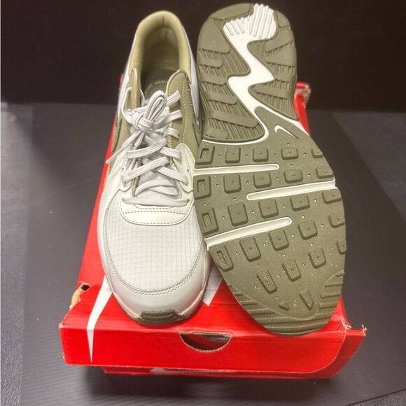 Nike White and Tan Sneakers with Classic Silhouette - Picture 3 of 4